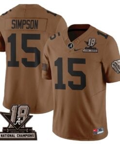 Ty Simpson Jersey #15 Alabama Crimson Tide 2026 Military Appreciation All Stitched