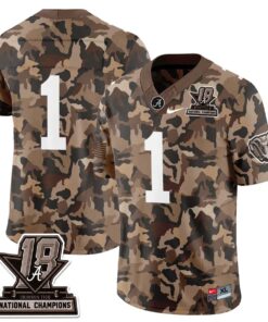 Team Jersey #1 Alabama Crimson Tide 2026 Military Appreciation All Stitched